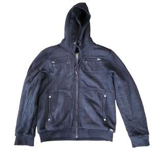 Buffalo David Bitton Jacket Men's Size L Black Zip-Up Hoodie Winter